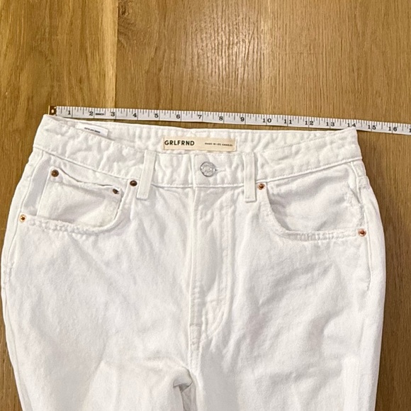 GRLFRND Jeans The Harlow High Rise Bootcut Slit Hem white denim Size 27 / 4 - Picture 6 of 15